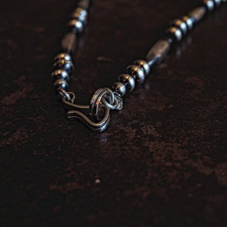 DUCK TAIL / Silver Beads Necklace-50cm- "SP-Type"