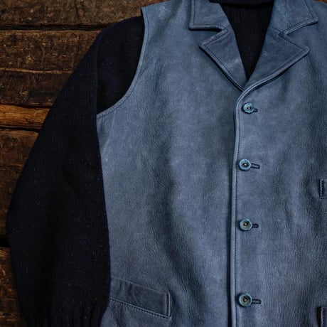 DEER HORN SMITH'S / LAPELLED VEST "EZO DEER LEATHER"