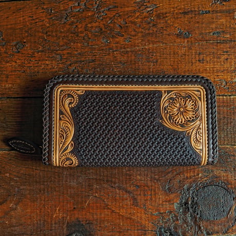 DEER HORN SMITH'S / CS-FULLZIP WALLET "BLACK x BROWNｘTAN"