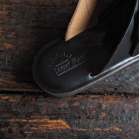 LIGHT MARKER /DOUBLE MONK STRAP SANDAL  (BLACK CHROMEXCEL)