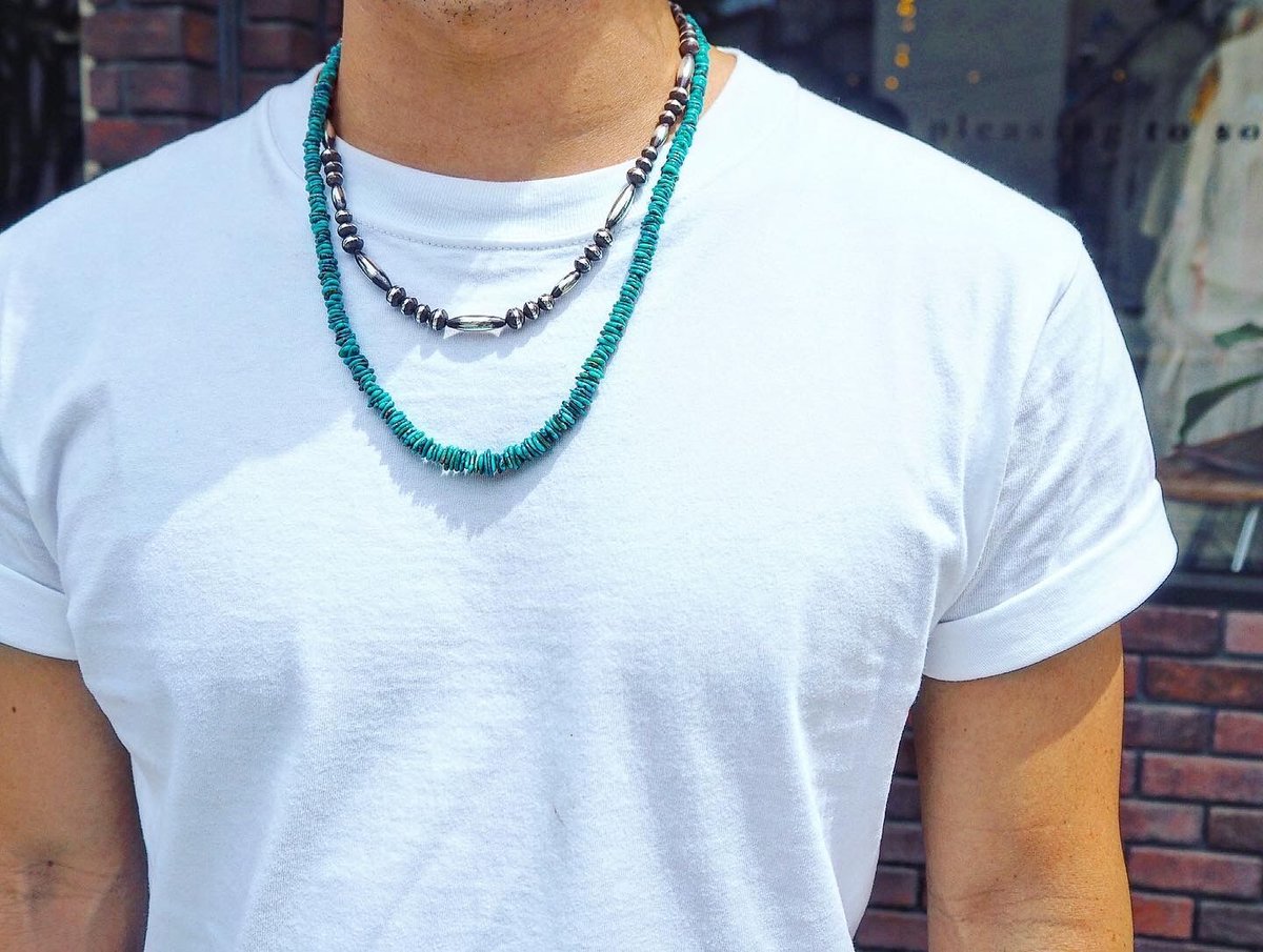 Navajo / Kingman Turquoise Necklace (ラウンドナゲット) Navajo / Kingman Turquoise Necklace (ラウンドナゲット)