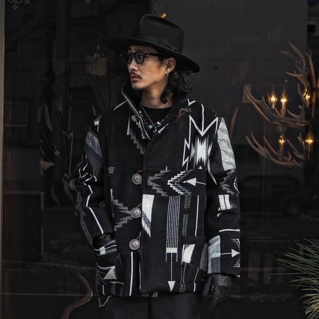 Earth spirit Original / PATCHWORK WOOL BLANKET JACKET -CH-Special-