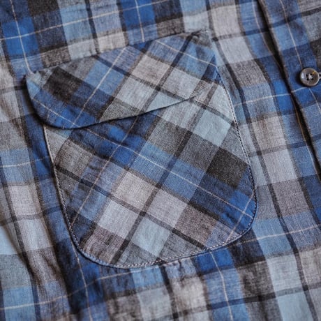 PENDLETON／OPEN COLLAR SHIRTS -Blue×Gray-