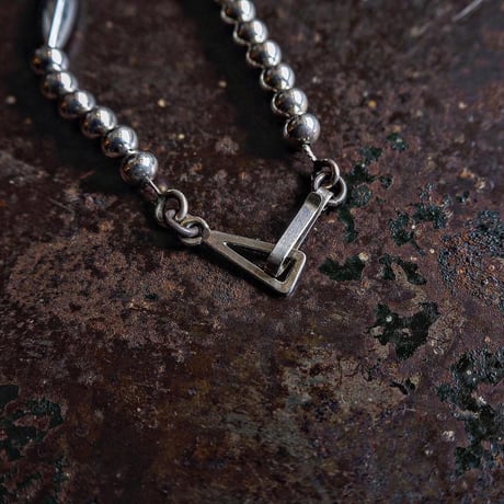 DUCK TAIL / Silver Beads Necklace -50cm-