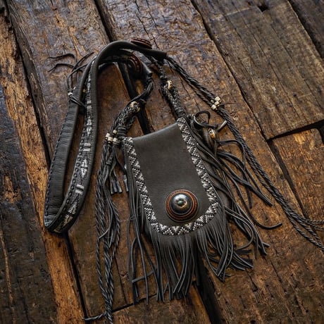 梟唄OWLSONG／DEER LEATHER MEDICINE BAG "Black"