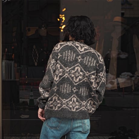 PENDLETON / 7G SHAGGY KNIT CARDIGAN "Chacoal"