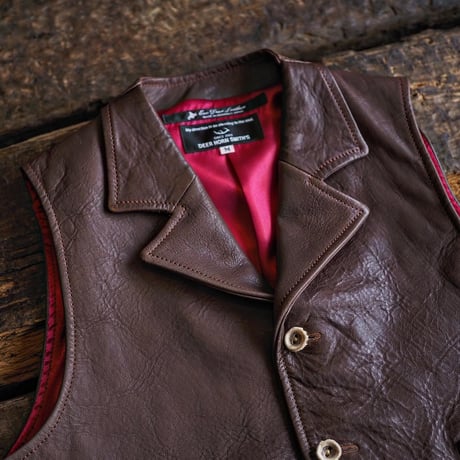 DEER HORN SMITH'S / LAPELLED VEST "EZO DEER LEATHER"