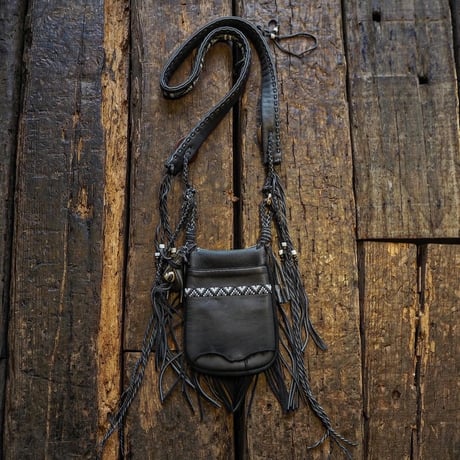 梟唄OWLSONG／DEER LEATHER MEDICINE BAG "Black"