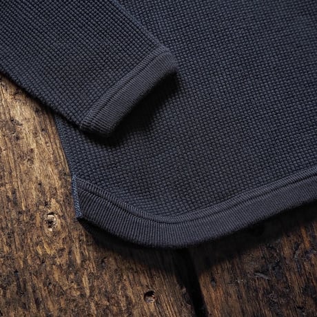 FULLCOUNT ／ HEAVYWEIGHT WAFFLE LONGSLEEVE T SHIRT "Black Denim DOPE"