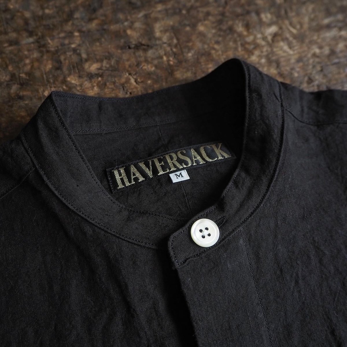 HAVERSACK / 60 Linen Band Collar Shirt | CALIFO