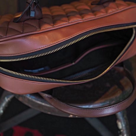 DEER HORN SMITH'S ／ DIAMOND STITCH LEATHER BAG -Mini-  "Brown"