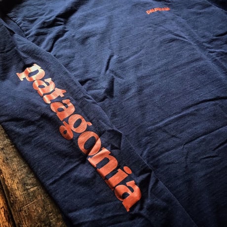 patagonia / ﾃｷｽﾄ ﾛｺﾞ ﾛﾝｸﾞｽﾘｰﾌﾞTEE