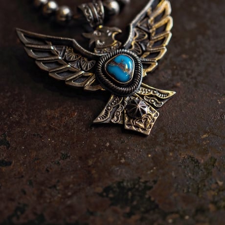 DEER HORN SMITH'S × DUCKTAIL ／ Thunderbird Necklace Set -Morenci Turquoise-