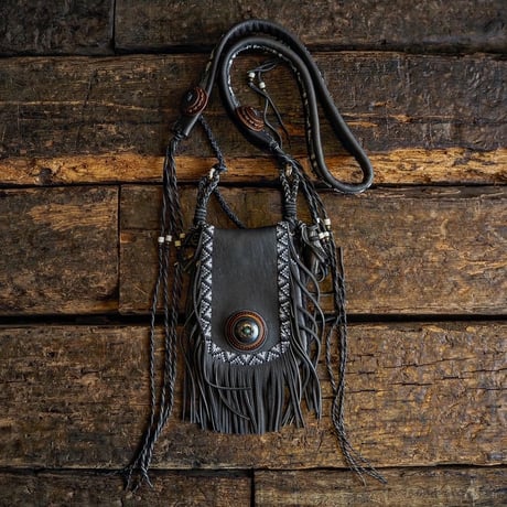 梟唄OWLSONG／DEER LEATHER MEDICINE BAG "Black"