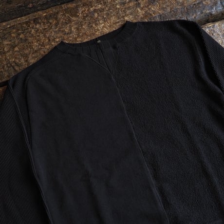 Nigel Cabourn / ARMY CREW JERSEY MIX -Black-