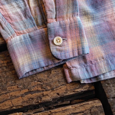 PENDLETON／OPEN COLLAR SHIRTS -Pale Pink×Yellow-