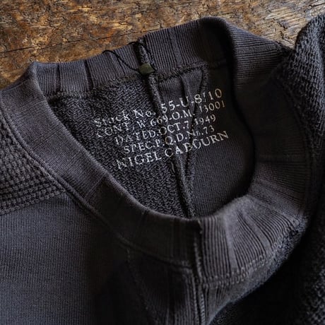 Nigel Cabourn / ARMY CREW JERSEY MIX ”Charcoal"