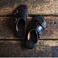LIGHT MARKER /DOUBLE MONK STRAP SANDAL (BLACK CHROMEXCEL)