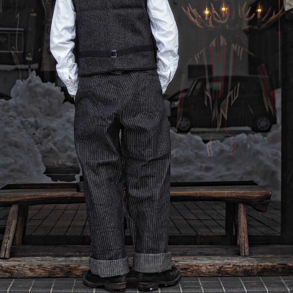 美品　NIGEL CABOURN×WORK PANT with BRACES 美品 NIGEL CABOURN×WORK PANT with BRACES コーデのアクセント