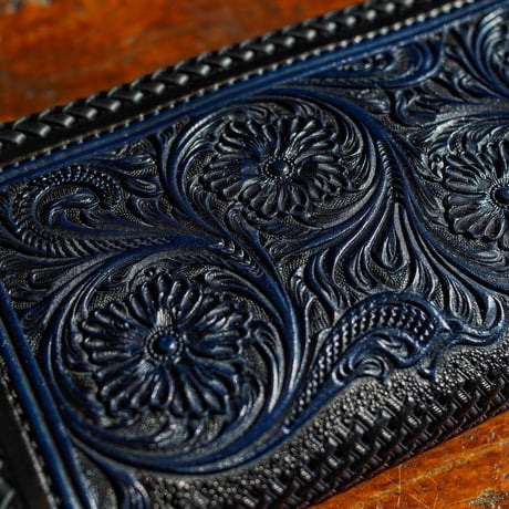 DEER HORN SMITH'S / CS-FULLZIP WALLET "BLACK x NAVY"