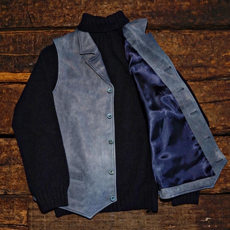 DEER HORN SMITH'S / LAPELLED VEST "EZO DEER LEATHER"