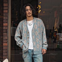 PENDLETON / 7G SHAGGY KNIT CARDIGAN "Sax blue"