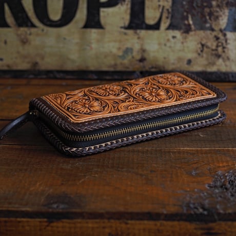 DEER HORN SMITH'S / CS-FULLZIP WALLET "BLACK x TAN"