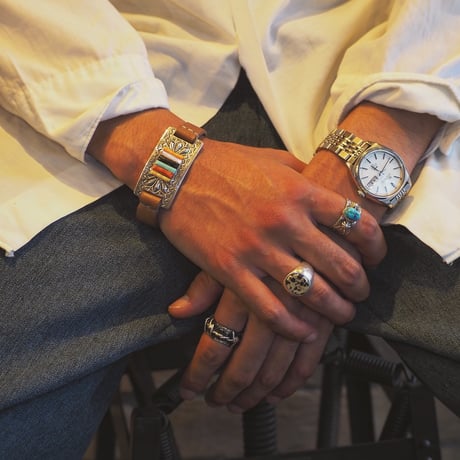 RAY ADAKAI ／ STAMP WORK & INLAY BRACELET