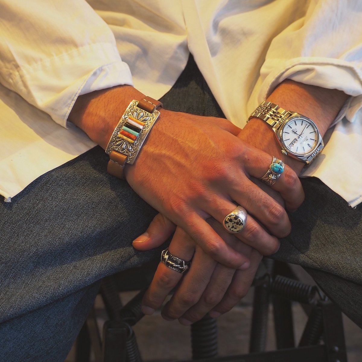 RAY ADAKAI ／ STAMP WORK & INLAY BRACELET | CALI
