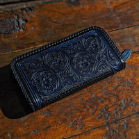 DEER HORN SMITH'S / CS-FULLZIP WALLET "BLACK x NAVY"