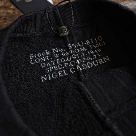 Nigel Cabourn / ARMY CREW JERSEY MIX -Black-