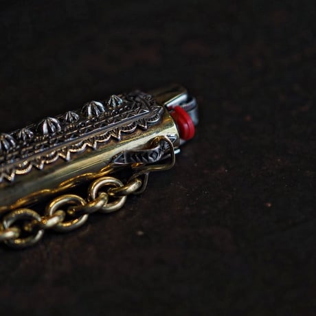 DUCK TAIL ／ Silver＆Brass Lighter Case "Wolf"