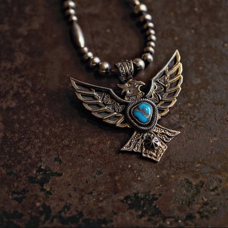DEER HORN SMITH'S × DUCKTAIL ／ Thunderbird Necklace Set -Morenci Turquoise-