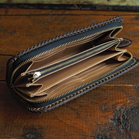 DEER HORN SMITH'S / CS-FULLZIP WALLET "BLACK x BROWNｘTAN"