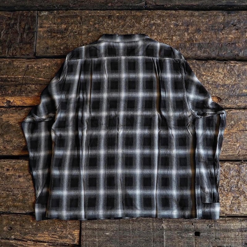 FULLCOUNT／4092 RAYON CHECK OPEN COLLAR SHIRT |