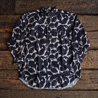 HAVERSACK／FLOWER PRINT TYPEWRITER SHIRT -NAVY-