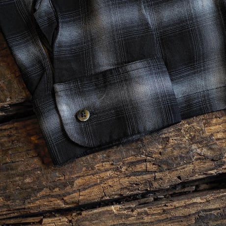 FULLCOUNT／4092 RAYON CHECK OPEN COLLAR SHIRT