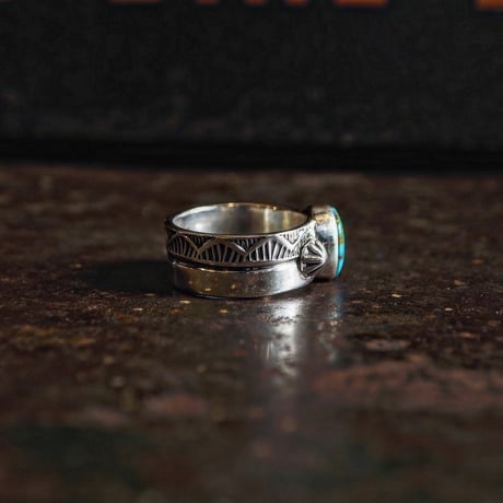 Henry Mariano ／  STAM WORK TURQUOISE RING -Turquoise Mountain- "24"
