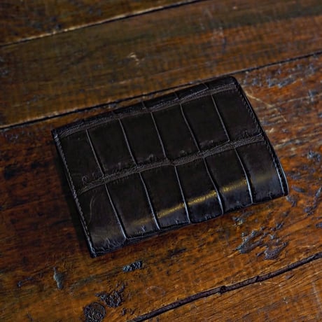 FUNNY / COSMO WALLET "Brown Crocodile"(Scroll Concho)