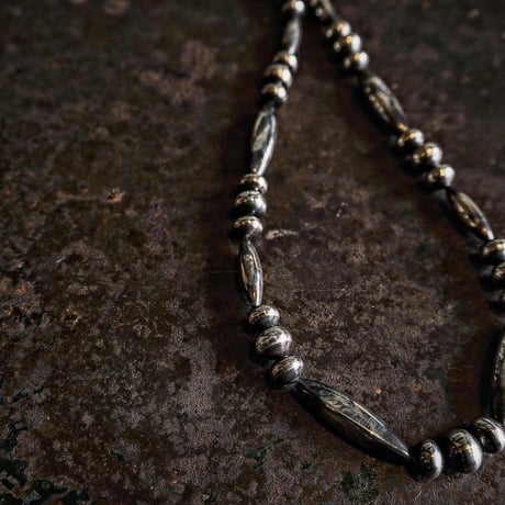 DUCK TAIL / Silver Beads Necklace-50cm- "SP-Type"