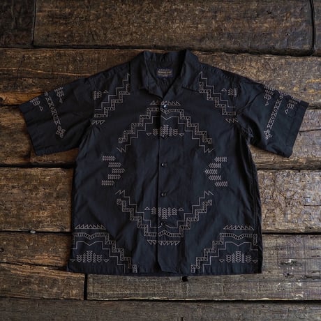 PENDLETON ／ CUT WORK OPEN COLLAR SHIRT -Black-