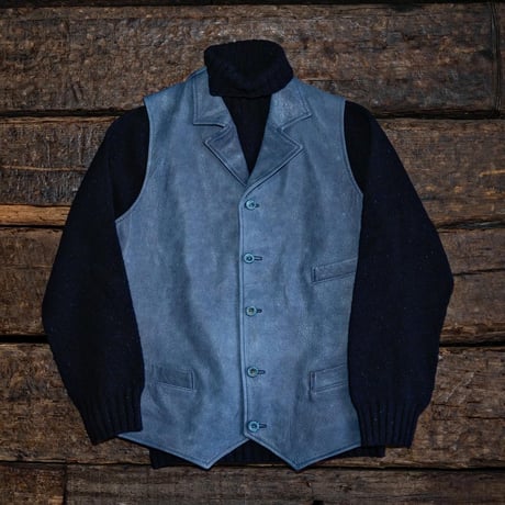 DEER HORN SMITH'S / LAPELLED VEST "EZO DEER LEATHER"