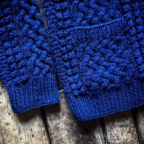 INVERALLAN /  4A GOLFER CARDIGAN  INDIGO COTTON
