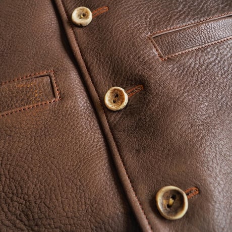 DEERHORNSMITH'S／ROUND NECK VEST "EZODEER LEATHER"