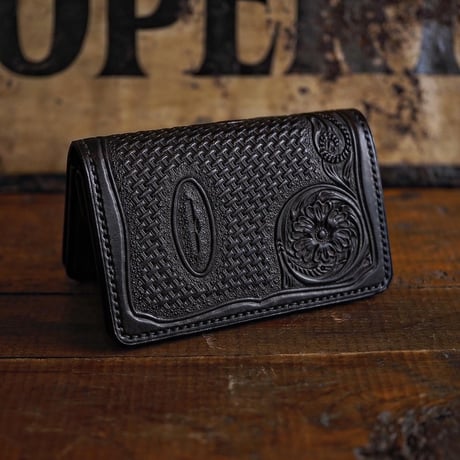 DEER HORN SMITHS Leather／CRAFT MIDDLE WALLET "BLACK"