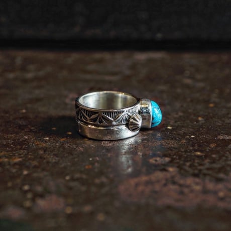 Henry Mariano ／  STAM WORK TURQUOISE RING -Turquoise Mountain- "17"