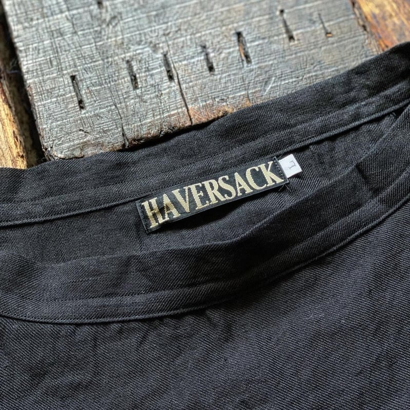 CONFECT 起毛ブラックリネンフィッシャーマンスモックシャツ　4 HAVERSACK / リネンビエラ フィッシャーマン スモック シャツ