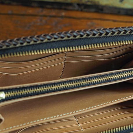 DEER HORN SMITH'S / CS-FULLZIP WALLET "BLACK x BROWNｘTAN"