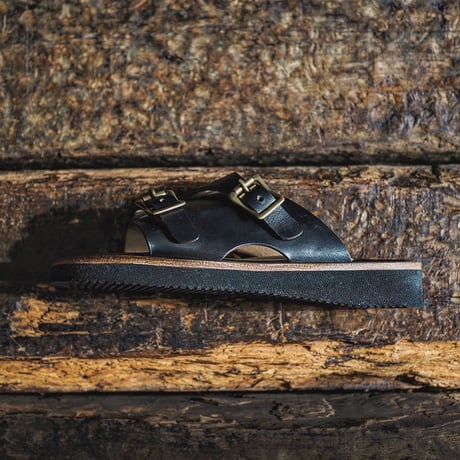 LIGHT MARKER /DOUBLE MONK STRAP SANDAL (BLACK CHROMEXCEL)