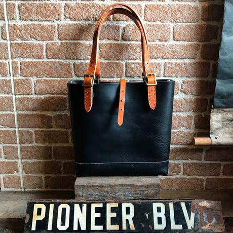 LEFT HAND TOTE BAG  / BLACK×CAMEL (S)